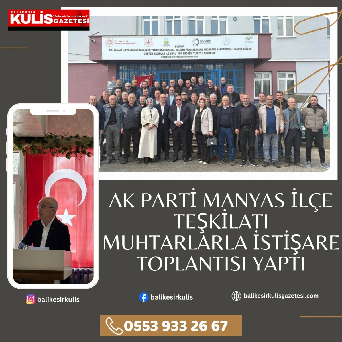 AK Parti Manyas il&ccedil;e teşkilatı muhtarlarla istişare toplantısı yaptı