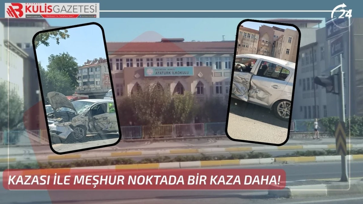 Atat&uuml;rk İlkokulu &Ouml;n&uuml;nde Korkutan Kaza