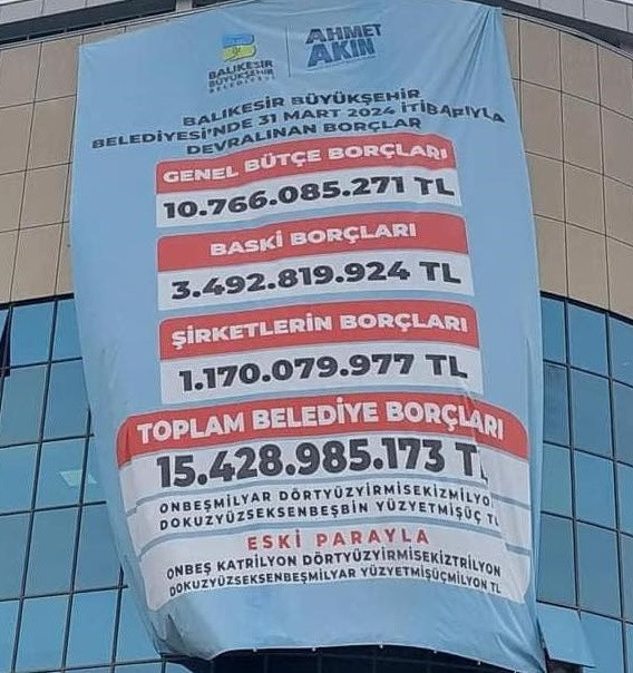 Balıkesir Büyükşehir Belediyesi'nde Borç 15,5 milyar TL