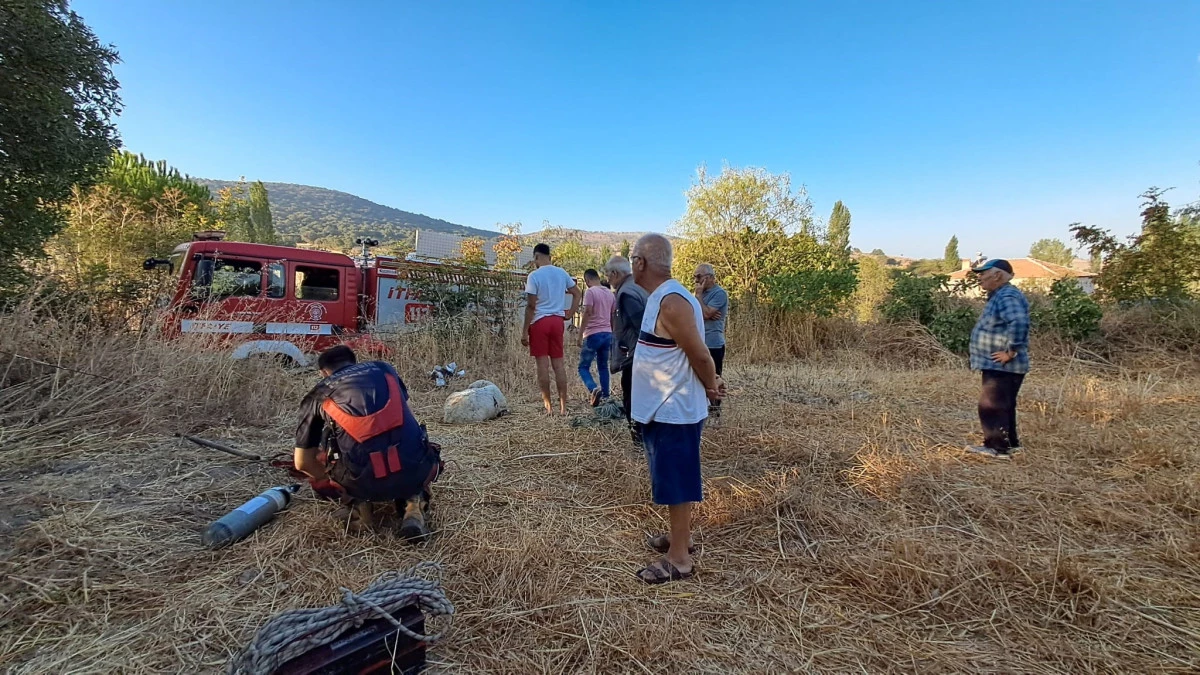 Balıkesir'de kuyuya d&uuml;şen koyunu itfaiye kurtardı