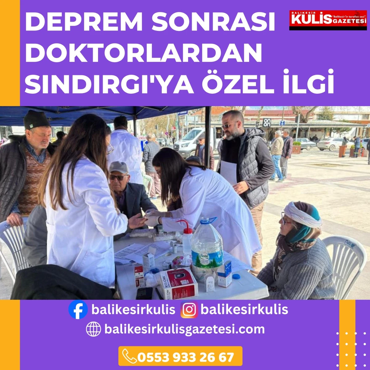 Deprem sonrası doktorlardan Sındırgı'ya &ouml;zel ilgi