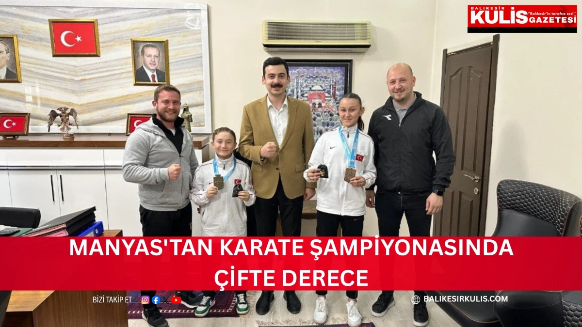 Manyas'tan karate şampiyonasında &ccedil;ifte derece