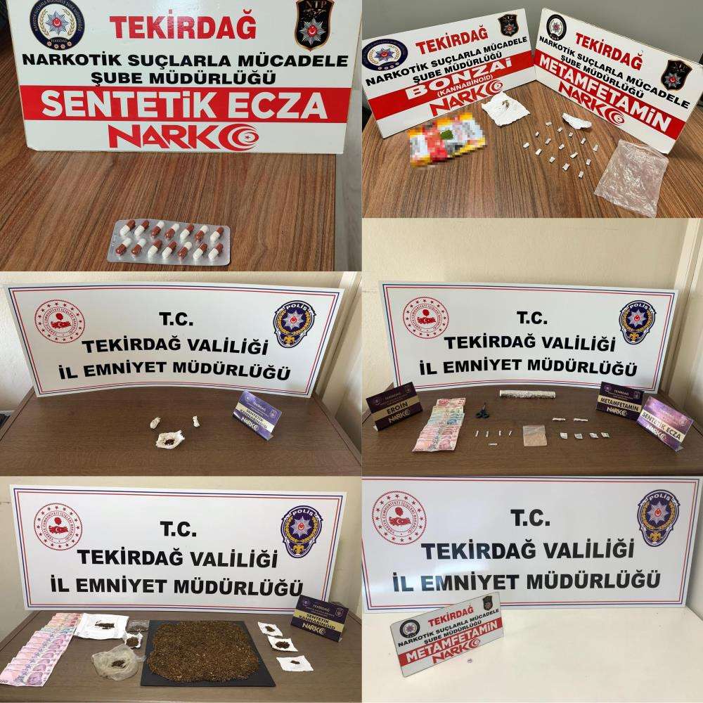 Tekirdağ&rsquo;da uyuşturucu operasyonu: 3 g&ouml;zaltı