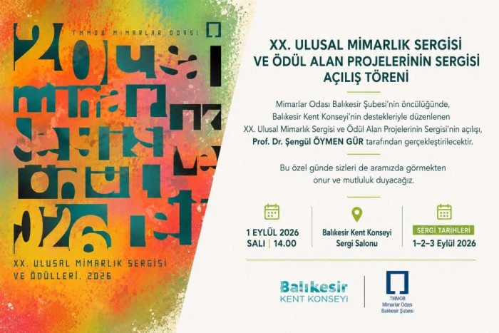 Ulusal Mimarlık Sergisinde &ouml;d&uuml;l alan projelerin sergisi Balıkesir'de