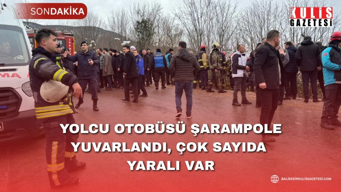 Yolcu otob&uuml;s&uuml; şarampole yuvarlandı, &ccedil;ok sayıda yaralı var.